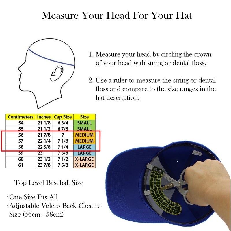 Top Level Baseball Cap Men Women - Classic Adjustable Plain Hat (Royal) - Image 5